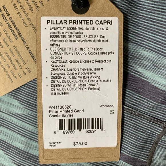 (3 for $20) PRANA Pillar Printed Capri Sz S - Picture 8 of 9